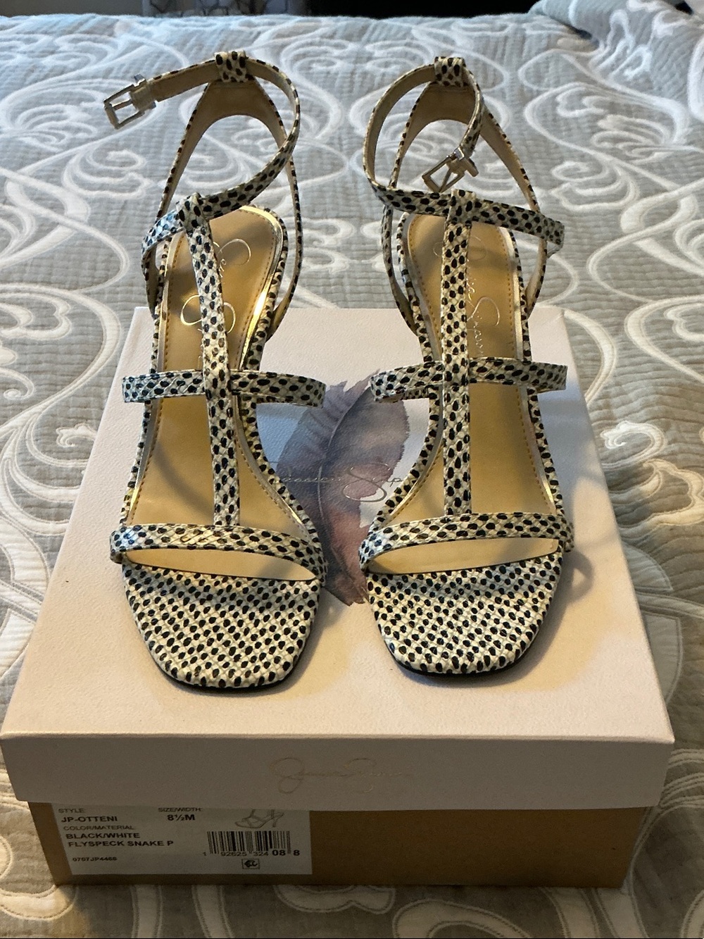 Jessica Simpson Flyspeck Snake Strappy Heeled Sandals Size 8.5M